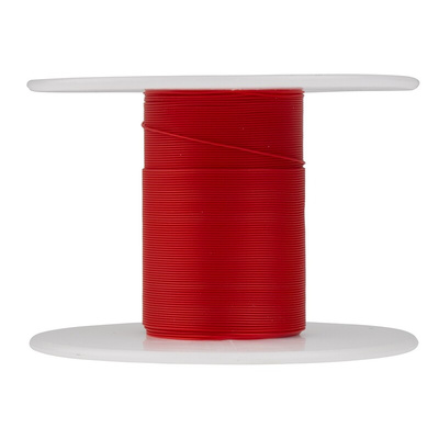 RS PRO Red 0.05 mm² Hook Up Wire, 30 AWG, 1/0.25 mm, 50m, Kynar Insulation
