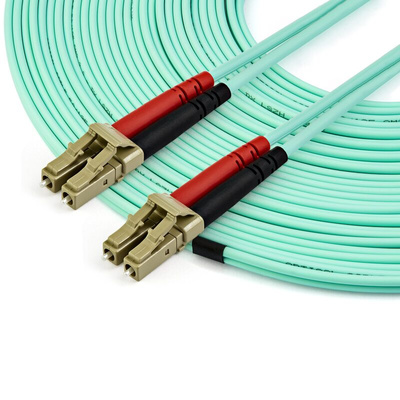 StarTech.com LC to LC Duplex OM3 Multi Mode OM3 Fibre Optic Cable, 50/125μm, Light Blue, 15m