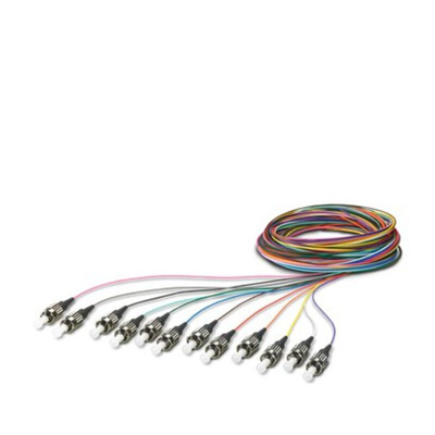 Phoenix Contact ST x 12 to Unterminated Multi Mode Fibre Optic Cable, 62.5/125μm, 2.5m