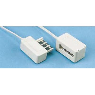 Decelect Male Female Telephone Extension Cable, 10m
