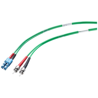 Siemens to ST Duplex Fibre Optic Cable, 50μm, Green, 1m