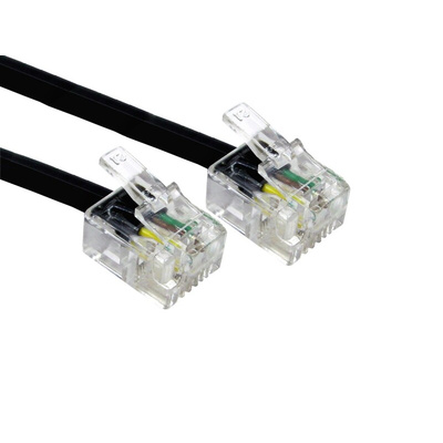 RS PRO Male RJ11 to Male RJ11 Telephone Cable, Black Sheath