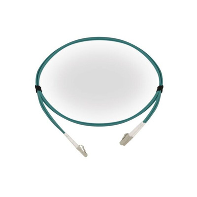 Amphenol Industrial LC to LC Tight Buffer OM3 Multi Mode OM3 Fibre Optic Cable, 3mm, Light Blue, 5m
