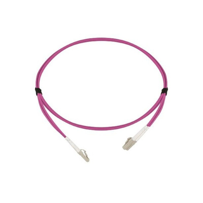 Amphenol Industrial LC to LC Tight Buffer OM4 Multi Mode OM4 Fibre Optic Cable, 3mm, Magenta, 3m