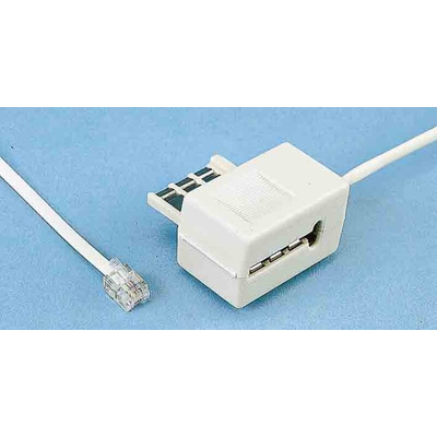 Decelect Male RJ11 to Male Telephone Extension Cable, Black Sheath, 3m