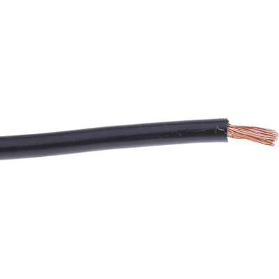 RS PRO Black 6 mm² Hook Up Wire, 9 AWG, 80/0.3mm, 25m, PVC Insulation