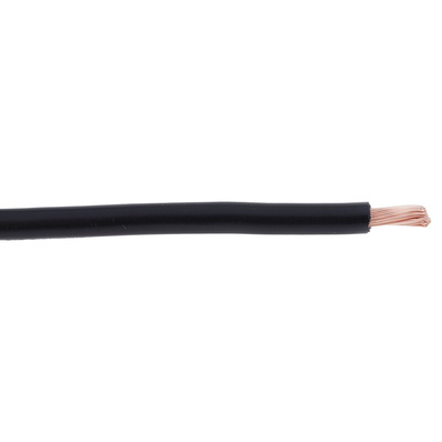 RS PRO Black 10 mm² Hook Up Wire, 7 AWG, 72/0.4 mm, 25m, PVC Insulation