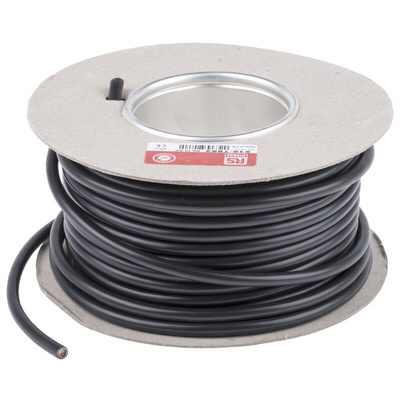 RS PRO Black 10 mm² Hook Up Wire, 7 AWG, 72/0.4 mm, 25m, PVC Insulation