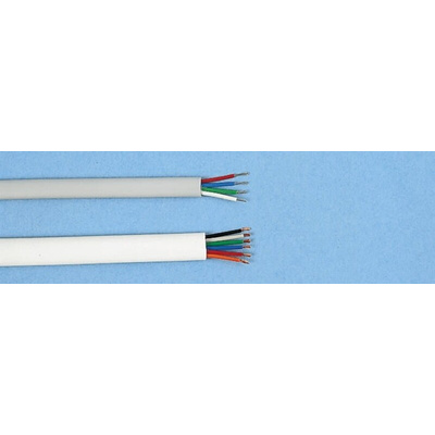 Decelect Forgos 6 Core 26 AWG Telephone Cable, White Sheath, 50m