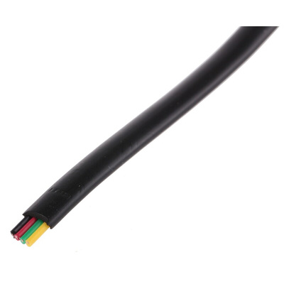 Decelect 4 Core 30 AWG Telephone Cable, Black Sheath, 50m