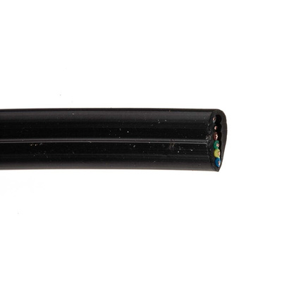 RS PRO 6 Core 30 AWG Telephone Cable, Black Sheath, 50m