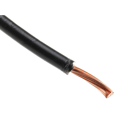 RS PRO Black 4 mm² Hook Up Wire, 12 AWG, 52/0.3 mm, 100m, PVC Insulation