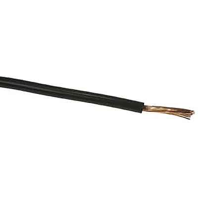 RS PRO Black 10 mm² Hook Up Wire, 7 AWG, 80/0.4 mm, 100m, PVC Insulation