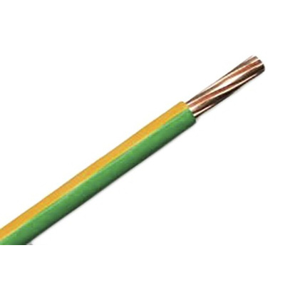 RS PRO Green/Yellow 2.5 mm² Hook Up Wire, 100m