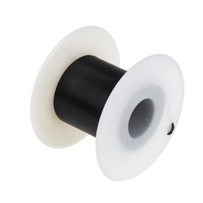 RS PRO Black 0.13 mm² Hook Up Wire, 26 AWG, 1/0.4 mm, 100m, Tefzel Insulation