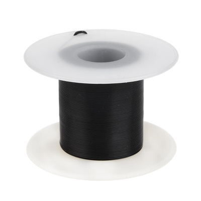 RS PRO Black 0.13 mm² Hook Up Wire, 26 AWG, 1/0.4 mm, 100m, Tefzel Insulation