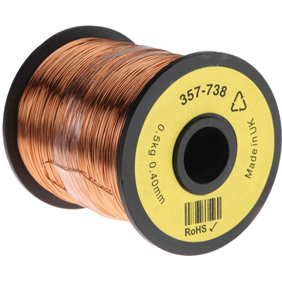 RS PRO Single Core 0.45mm diameter Copper Wire, 400m Long