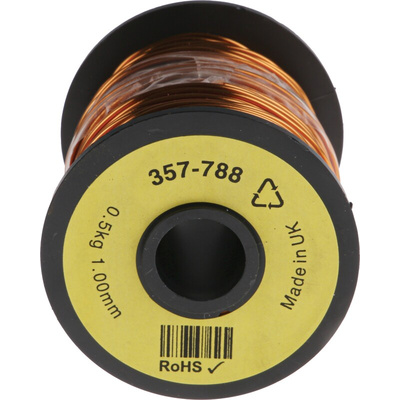 RS PRO Single Core 1.08mm diameter Copper Wire, 80m Long