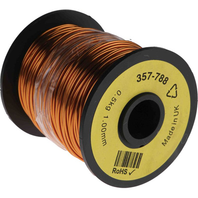 RS PRO Single Core 1.08mm diameter Copper Wire, 80m Long