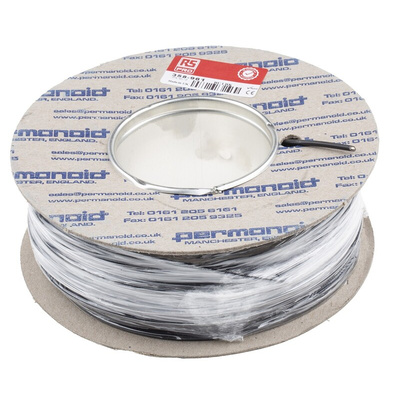 RS PRO Black 1 mm² Hook Up Wire, 17 AWG, 1/1.13 mm, 100m, PVC Insulation