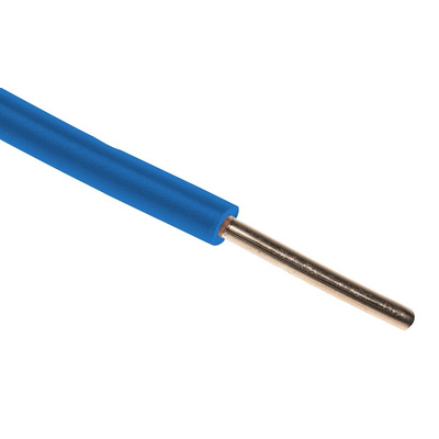 RS PRO Blue 1.5 mm² Hook Up Wire, 15 AWG, 1/1.38 mm, 100m, PVC Insulation