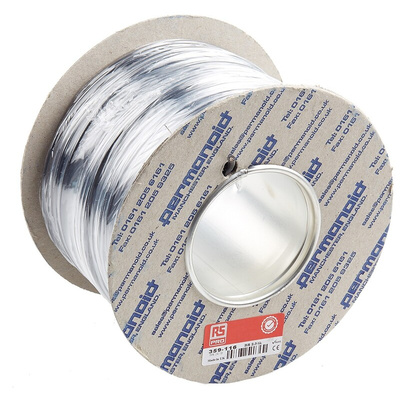 RS PRO Black 2.5 mm² Hook Up Wire, 13 AWG, 7/0.67 mm, 100m, PVC Insulation