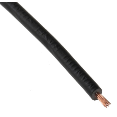 RS PRO Black 0.5 mm² Hook Up Wire, 20 AWG, 16/0.2 mm, 100m, PVC Insulation