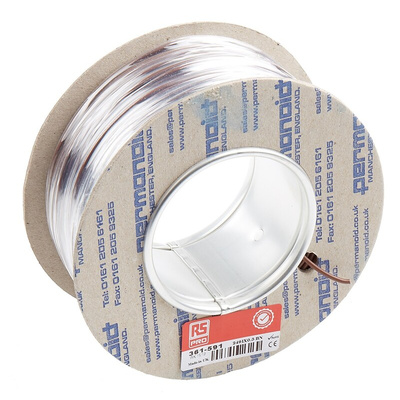 RS PRO Brown 0.5 mm² Equipment Wire, 20 AWG, 16/0.2 mm, 100m, PVC Insulation