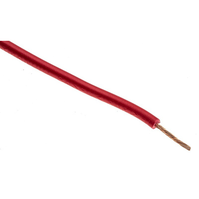 RS PRO Red 0.5 mm² Hook Up Wire, 20 AWG, 16/0.2 mm, 100m, PVC Insulation