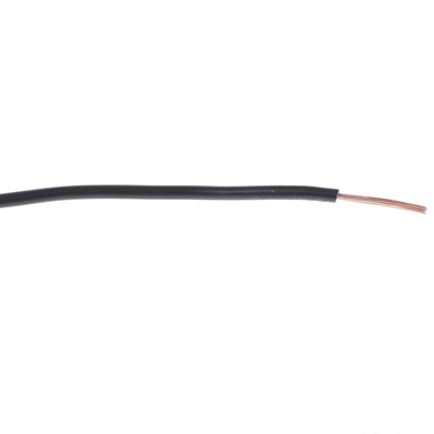RS PRO Black 0.75 mm² Hook Up Wire, 18 AWG, 24/0.2 mm, 100m, PVC Insulation