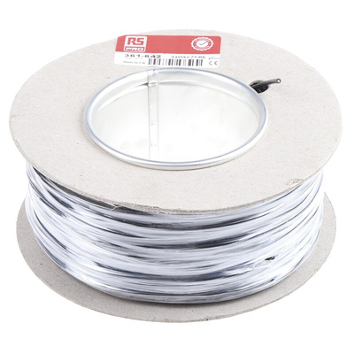 RS PRO Black 0.75 mm² Hook Up Wire, 18 AWG, 24/0.2 mm, 100m, PVC Insulation