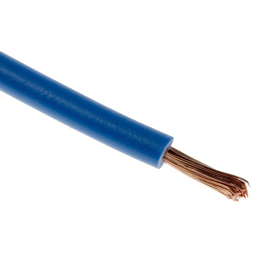 RS PRO Blue 0.75 mm² Hook Up Wire, 18 AWG, 24/0.2 mm, 100m, PVC Insulation