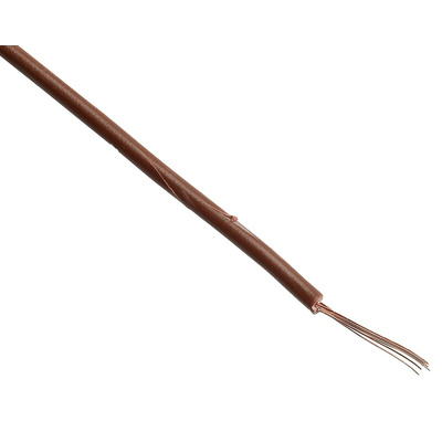 RS PRO Brown 0.75 mm² Hook Up Wire, 18 AWG, 24/0.2 mm, 100m, PVC Insulation