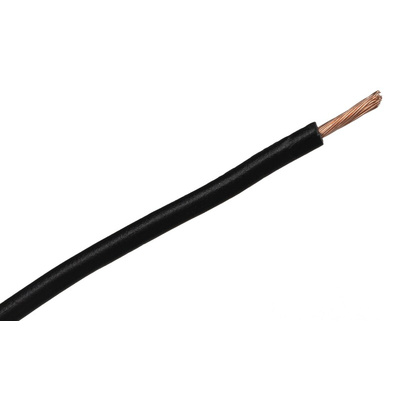 RS PRO Black 1 mm² Hook Up Wire, 17 AWG, 32/0.2 mm, 100m, PVC Insulation