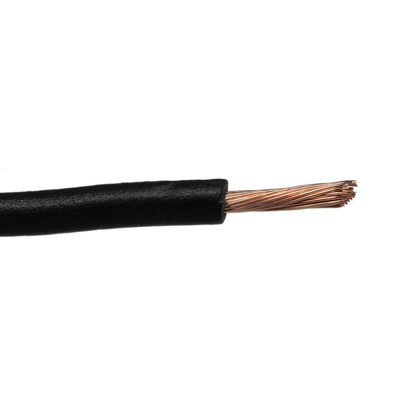RS PRO Black 1 mm² Hook Up Wire, 17 AWG, 32/0.2 mm, 100m, PVC Insulation
