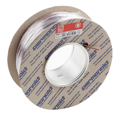 RS PRO Brown 1 mm² Hook Up Wire, 17 AWG, 32/0.2 mm, 100m, PVC Insulation
