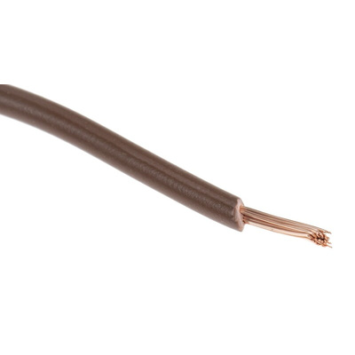 RS PRO Brown 1 mm² Hook Up Wire, 17 AWG, 32/0.2 mm, 100m, PVC Insulation