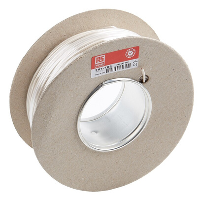 RS PRO White 1 mm² Hook Up Wire, 17 AWG, 32/0.2 mm, 100m, PVC Insulation