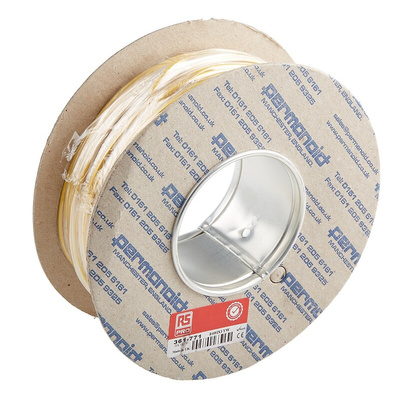RS PRO Yellow 1 mm² Equipment Wire, 17 AWG, 32/0.2 mm, 100m, PVC Insulation