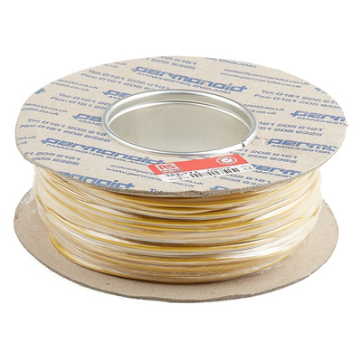 RS PRO Yellow 1 mm² Equipment Wire, 17 AWG, 32/0.2 mm, 100m, PVC Insulation