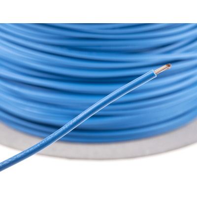 RS PRO Blue 1.5 mm² Hook Up Wire, 15 AWG, 30/0.25 mm, 100m, PVC Insulation