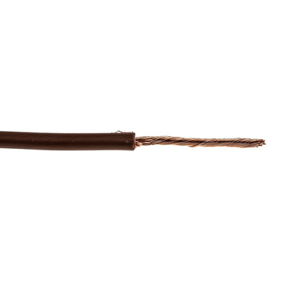 RS PRO Brown 1.5 mm² Hook Up Wire, 15 AWG, 30/0.25 mm, 100m, PVC Insulation