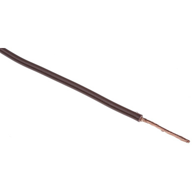 RS PRO Brown 1.5 mm² Hook Up Wire, 15 AWG, 30/0.25 mm, 100m, PVC Insulation