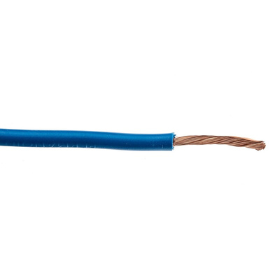 RS PRO Blue 2.5 mm² Hook Up Wire, 13 AWG, 50/0.25 mm, 100m, PVC Insulation