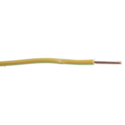 RS PRO Green/Yellow 4 mm² Hook Up Wire, 100m