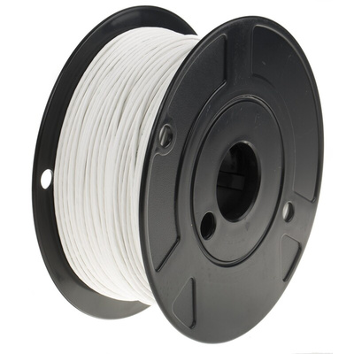 RS PRO White 2.1 mm² Hook Up Wire, 14 AWG, 37/0.25 mm, 100m, Polyamide Insulation