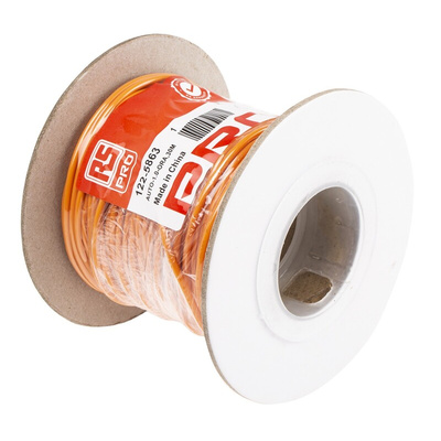 RS PRO Orange 1 mm² Hook Up Wire, 57/0.15 mm, 30m