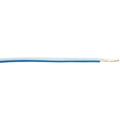RS PRO Blue/White 1 mm² Hook Up Wire, 57/0.15 mm, 30m
