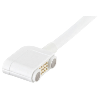 Rosenberger MultiMag 15 Cable assembly, Male Magnetic Rectangular Connector, To Unterminated 3m White
