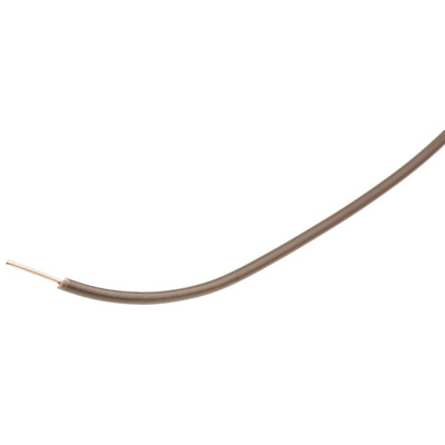 RS PRO Brown Hook Up Wire, 1/0.8 mm, 100m, PVC Insulation